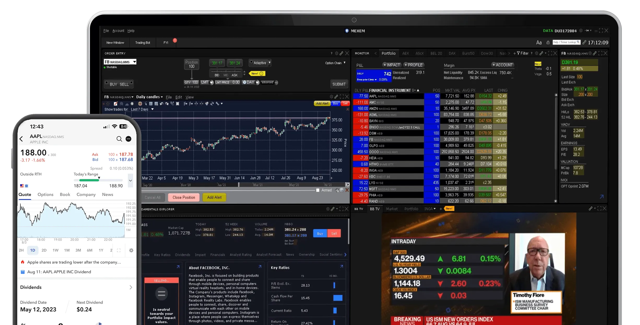 Trading platform interface